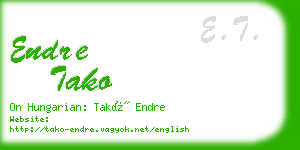 endre tako business card